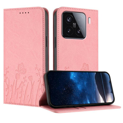 Tulips Butterfly Pattern Magnetic Vegan Leather Phone Case, For Xiaomi Poco F7 / Redmi Turbo 4 Pro, For Xiaomi Poco F7 Pro / Poco F7 Ultra, For Xiaomi 15 Ultra, For Xiaomi Poco X7 Pro / Redmi Turbo 4, For Xiaomi 15 Pro, For Xiaomi 15, For Xiaomi 14T Pr...