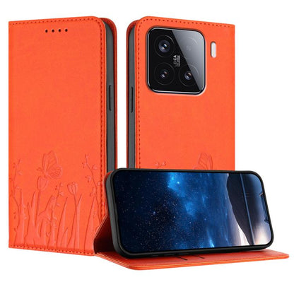 Tulips Butterfly Pattern Magnetic Vegan Leather Phone Case, For Xiaomi Poco F7 / Redmi Turbo 4 Pro, For Xiaomi Poco F7 Pro / Poco F7 Ultra, For Xiaomi 15 Ultra, For Xiaomi Poco X7 Pro / Redmi Turbo 4, For Xiaomi 15 Pro, For Xiaomi 15, For Xiaomi 14T Pr...