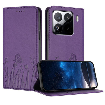 Tulips Butterfly Pattern Magnetic Vegan Leather Phone Case, For Xiaomi Poco F7 / Redmi Turbo 4 Pro, For Xiaomi Poco F7 Pro / Poco F7 Ultra, For Xiaomi 15 Ultra, For Xiaomi Poco X7 Pro / Redmi Turbo 4, For Xiaomi 15 Pro, For Xiaomi 15, For Xiaomi 14T Pr...