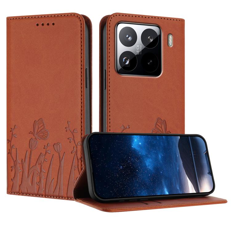 Tulips Butterfly Pattern Magnetic Vegan Leather Phone Case, For Xiaomi Poco F7 / Redmi Turbo 4 Pro, For Xiaomi Poco F7 Pro / Poco F7 Ultra, For Xiaomi 15 Ultra, For Xiaomi Poco X7 Pro / Redmi Turbo 4, For Xiaomi 15 Pro, For Xiaomi 15, For Xiaomi 14T Pr...