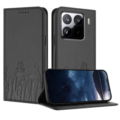 Tulips Butterfly Pattern Magnetic Vegan Leather Phone Case, For Xiaomi Poco F7 / Redmi Turbo 4 Pro, For Xiaomi Poco F7 Pro / Poco F7 Ultra, For Xiaomi 15 Ultra, For Xiaomi Poco X7 Pro / Redmi Turbo 4, For Xiaomi 15 Pro, For Xiaomi 15, For Xiaomi 14T Pr...