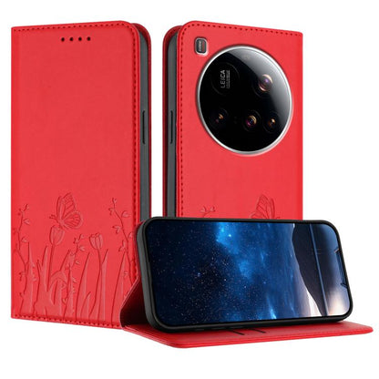 Tulips Butterfly Pattern Magnetic Vegan Leather Phone Case, For Xiaomi Poco F7 / Redmi Turbo 4 Pro, For Xiaomi Poco F7 Pro / Poco F7 Ultra, For Xiaomi 15 Ultra, For Xiaomi Poco X7 Pro / Redmi Turbo 4, For Xiaomi 15 Pro, For Xiaomi 15, For Xiaomi 14T Pr...