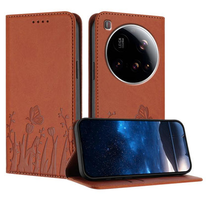 Tulips Butterfly Pattern Magnetic Vegan Leather Phone Case, For Xiaomi Poco F7 / Redmi Turbo 4 Pro, For Xiaomi Poco F7 Pro / Poco F7 Ultra, For Xiaomi 15 Ultra, For Xiaomi Poco X7 Pro / Redmi Turbo 4, For Xiaomi 15 Pro, For Xiaomi 15, For Xiaomi 14T Pr...