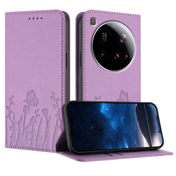 Tulips Butterfly Pattern Magnetic Vegan Leather Phone Case, For Xiaomi Poco F7 / Redmi Turbo 4 Pro, For Xiaomi Poco F7 Pro / Poco F7 Ultra, For Xiaomi 15 Ultra, For Xiaomi Poco X7 Pro / Redmi Turbo 4, For Xiaomi 15 Pro, For Xiaomi 15, For Xiaomi 14T Pr...