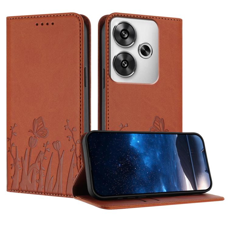 Tulips Butterfly Pattern Magnetic Vegan Leather Phone Case, For Xiaomi Poco F7 / Redmi Turbo 4 Pro, For Xiaomi Poco F7 Pro / Poco F7 Ultra, For Xiaomi 15 Ultra, For Xiaomi Poco X7 Pro / Redmi Turbo 4, For Xiaomi 15 Pro, For Xiaomi 15, For Xiaomi 14T Pr...