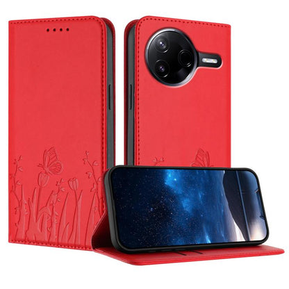 Tulips Butterfly Pattern Magnetic Vegan Leather Phone Case, For Xiaomi Poco F7 / Redmi Turbo 4 Pro, For Xiaomi Poco F7 Pro / Poco F7 Ultra, For Xiaomi 15 Ultra, For Xiaomi Poco X7 Pro / Redmi Turbo 4, For Xiaomi 15 Pro, For Xiaomi 15, For Xiaomi 14T Pr...