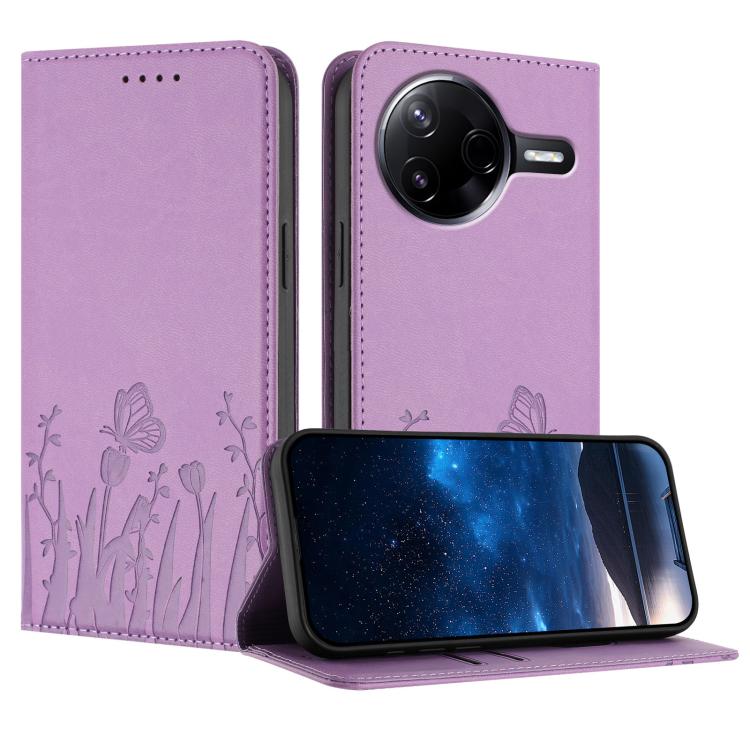 Tulips Butterfly Pattern Magnetic Vegan Leather Phone Case, For Xiaomi Poco F7 / Redmi Turbo 4 Pro, For Xiaomi Poco F7 Pro / Poco F7 Ultra, For Xiaomi 15 Ultra, For Xiaomi Poco X7 Pro / Redmi Turbo 4, For Xiaomi 15 Pro, For Xiaomi 15, For Xiaomi 14T Pr...