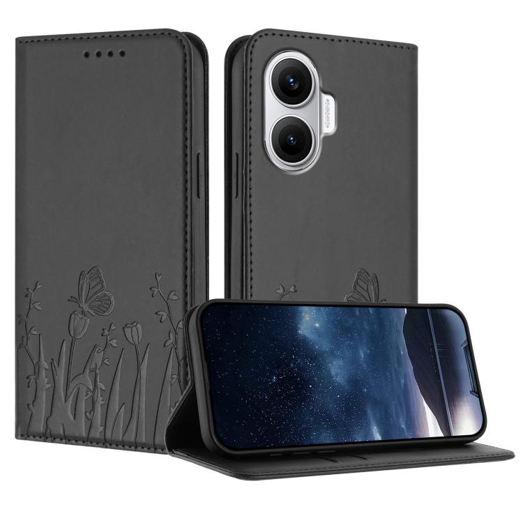 Tulips Butterfly Pattern Magnetic Vegan Leather Phone Case, For Xiaomi Poco F7 / Redmi Turbo 4 Pro, For Xiaomi Poco F7 Pro / Poco F7 Ultra, For Xiaomi 15 Ultra, For Xiaomi Poco X7 Pro / Redmi Turbo 4, For Xiaomi 15 Pro, For Xiaomi 15, For Xiaomi 14T Pr...