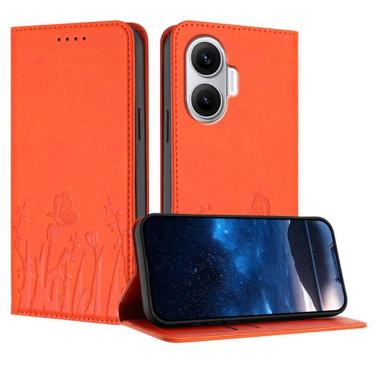 Tulips Butterfly Pattern Magnetic Vegan Leather Phone Case, For Xiaomi Poco F7 / Redmi Turbo 4 Pro, For Xiaomi Poco F7 Pro / Poco F7 Ultra, For Xiaomi 15 Ultra, For Xiaomi Poco X7 Pro / Redmi Turbo 4, For Xiaomi 15 Pro, For Xiaomi 15, For Xiaomi 14T Pr...
