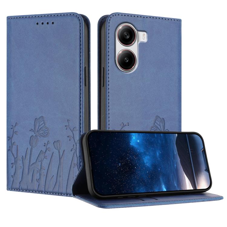 Tulips Butterfly Pattern Magnetic Vegan Leather Phone Case, For Xiaomi Poco F7 / Redmi Turbo 4 Pro, For Xiaomi Poco F7 Pro / Poco F7 Ultra, For Xiaomi 15 Ultra, For Xiaomi Poco X7 Pro / Redmi Turbo 4, For Xiaomi 15 Pro, For Xiaomi 15, For Xiaomi 14T Pr...