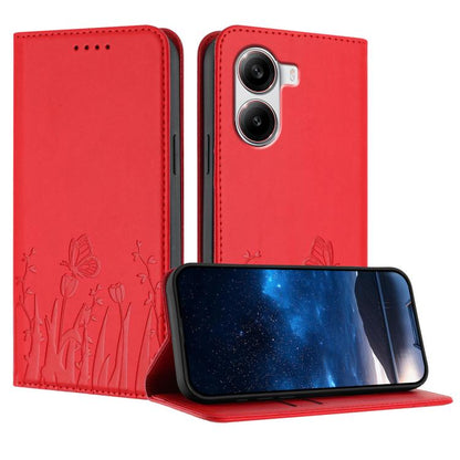 Tulips Butterfly Pattern Magnetic Vegan Leather Phone Case, For Xiaomi Poco F7 / Redmi Turbo 4 Pro, For Xiaomi Poco F7 Pro / Poco F7 Ultra, For Xiaomi 15 Ultra, For Xiaomi Poco X7 Pro / Redmi Turbo 4, For Xiaomi 15 Pro, For Xiaomi 15, For Xiaomi 14T Pr...