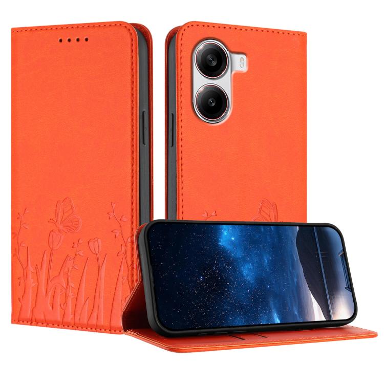 Tulips Butterfly Pattern Magnetic Vegan Leather Phone Case, For Xiaomi Poco F7 / Redmi Turbo 4 Pro, For Xiaomi Poco F7 Pro / Poco F7 Ultra, For Xiaomi 15 Ultra, For Xiaomi Poco X7 Pro / Redmi Turbo 4, For Xiaomi 15 Pro, For Xiaomi 15, For Xiaomi 14T Pr...