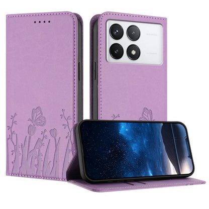 Tulips Butterfly Pattern Magnetic Vegan Leather Phone Case, For Redmi Note 14 5G / Poco M7 Pro 5G, For Redmi Note 14 Pro 4G, For Redmi Note 14 4G 163.25mm, For Redmi K70 Ultra, For Redmi 13 4G / 5G / Note 13R / Poco M6 Plus 5G                          ...