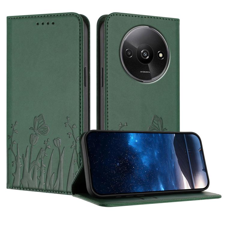 Tulips Butterfly Pattern Magnetic Vegan Leather Phone Case, For Redmi Note 14 5G / Poco M7 Pro 5G, For Redmi Note 14 Pro 4G, For Redmi Note 14 4G 163.25mm, For Redmi K70 Ultra, For Redmi 13 4G / 5G / Note 13R / Poco M6 Plus 5G                          ...