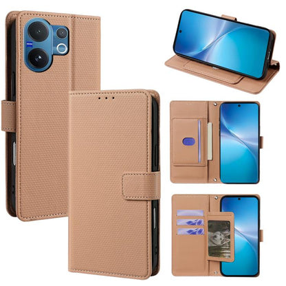 Brown flip wallet phone case with card slots and magnetic flap for smartphones