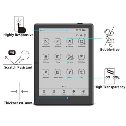 Tempered glass screen protector film with 9H scratch resistance and 0.3mm thickness