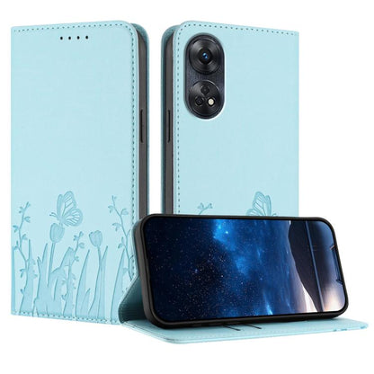 Tulips Butterfly Pattern Magnetic Vegan Leather Phone Case, For OPPO Find X8 Pro, For OPPO A78 5G Global / OPPO A1x, For OPPO Reno8 T 4G, For OPPO Find X6 Pro, For OPPO Find X6, For OPPO A1 Pro / Reno8 T 5G, For OPPO A57 4G / A57e / A57s / A77 4G / A77...