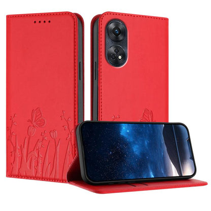 Tulips Butterfly Pattern Magnetic Vegan Leather Phone Case, For OPPO Find X8 Pro, For OPPO A78 5G Global / OPPO A1x, For OPPO Reno8 T 4G, For OPPO Find X6 Pro, For OPPO Find X6, For OPPO A1 Pro / Reno8 T 5G, For OPPO A57 4G / A57e / A57s / A77 4G / A77...