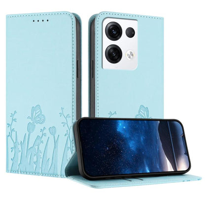 Tulips Butterfly Pattern Magnetic Vegan Leather Phone Case, For OPPO Find X8 Pro, For OPPO A78 5G Global / OPPO A1x, For OPPO Reno8 T 4G, For OPPO Find X6 Pro, For OPPO Find X6, For OPPO A1 Pro / Reno8 T 5G, For OPPO A57 4G / A57e / A57s / A77 4G / A77...