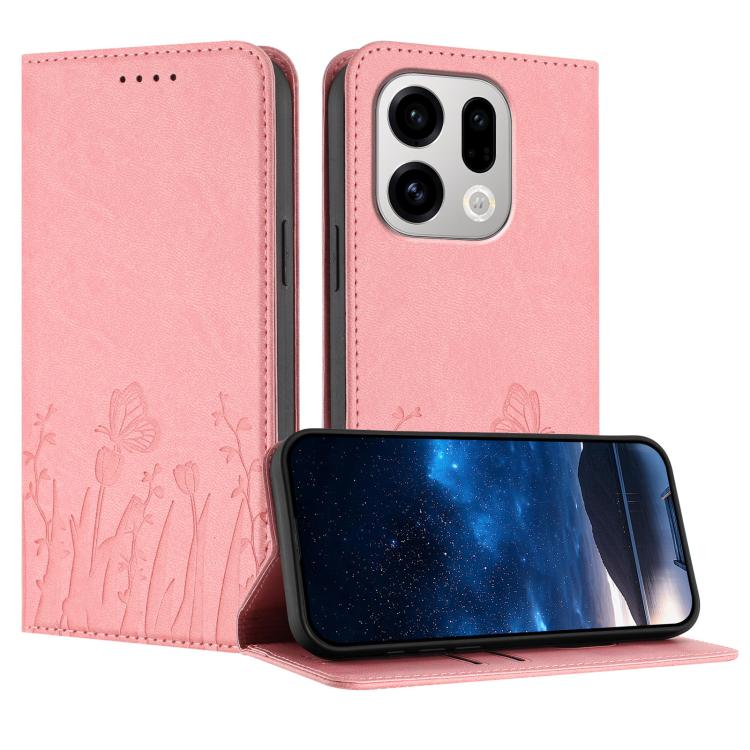 Tulips Butterfly Pattern Magnetic Vegan Leather Phone Case, For OPPO A6x / A6c Global / A6 Pro India, For OPPO Reno15 F 5G Global, For OPPO Reno15 Pro Max 5G Global, For OPPO Reno15 Pro 5G Global, For OPPO Reno15 5G Global, For OPPO Find X9            ...