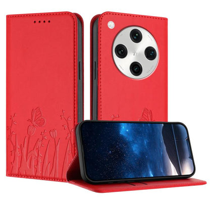 Tulips Butterfly Pattern Magnetic Vegan Leather Phone Case, For OPPO Find X8 Pro, For OPPO A78 5G Global / OPPO A1x, For OPPO Reno8 T 4G, For OPPO Find X6 Pro, For OPPO Find X6, For OPPO A1 Pro / Reno8 T 5G, For OPPO A57 4G / A57e / A57s / A77 4G / A77...