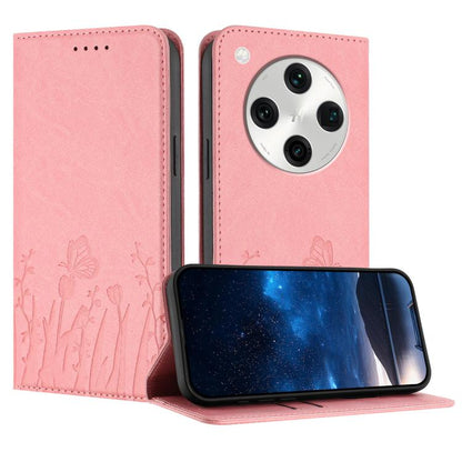 Tulips Butterfly Pattern Magnetic Vegan Leather Phone Case, For OPPO Find X8 Pro, For OPPO A78 5G Global / OPPO A1x, For OPPO Reno8 T 4G, For OPPO Find X6 Pro, For OPPO Find X6, For OPPO A1 Pro / Reno8 T 5G, For OPPO A57 4G / A57e / A57s / A77 4G / A77...