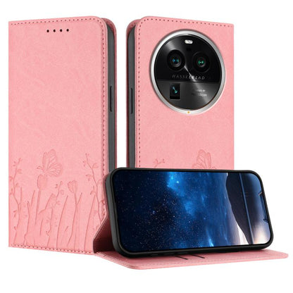 Tulips Butterfly Pattern Magnetic Vegan Leather Phone Case, For OPPO Find X8 Pro, For OPPO A78 5G Global / OPPO A1x, For OPPO Reno8 T 4G, For OPPO Find X6 Pro, For OPPO Find X6, For OPPO A1 Pro / Reno8 T 5G, For OPPO A57 4G / A57e / A57s / A77 4G / A77...