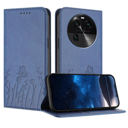 Tulips Butterfly Pattern Magnetic Vegan Leather Phone Case, For OPPO Find X8 Pro, For OPPO A78 5G Global / OPPO A1x, For OPPO Reno8 T 4G, For OPPO Find X6 Pro, For OPPO Find X6, For OPPO A1 Pro / Reno8 T 5G, For OPPO A57 4G / A57e / A57s / A77 4G / A77...