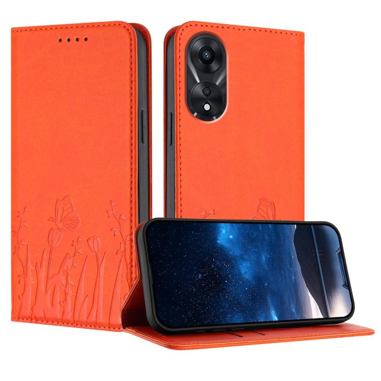 Tulips Butterfly Pattern Magnetic Vegan Leather Phone Case, For OPPO Find X8 Pro, For OPPO A78 5G Global / OPPO A1x, For OPPO Reno8 T 4G, For OPPO Find X6 Pro, For OPPO Find X6, For OPPO A1 Pro / Reno8 T 5G, For OPPO A57 4G / A57e / A57s / A77 4G / A77...