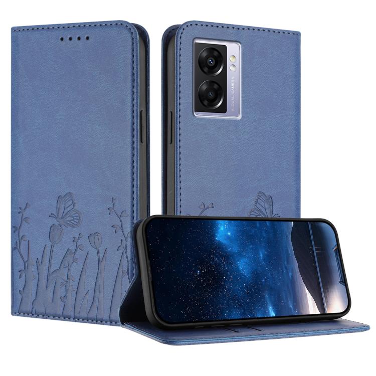 Tulips Butterfly Pattern Magnetic Vegan Leather Phone Case, For OPPO Find X8 Pro, For OPPO A78 5G Global / OPPO A1x, For OPPO Reno8 T 4G, For OPPO Find X6 Pro, For OPPO Find X6, For OPPO A1 Pro / Reno8 T 5G, For OPPO A57 4G / A57e / A57s / A77 4G / A77...