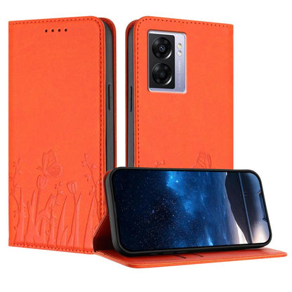 Tulips Butterfly Pattern Magnetic Vegan Leather Phone Case, For OPPO Find X8 Pro, For OPPO A78 5G Global / OPPO A1x, For OPPO Reno8 T 4G, For OPPO Find X6 Pro, For OPPO Find X6, For OPPO A1 Pro / Reno8 T 5G, For OPPO A57 4G / A57e / A57s / A77 4G / A77...