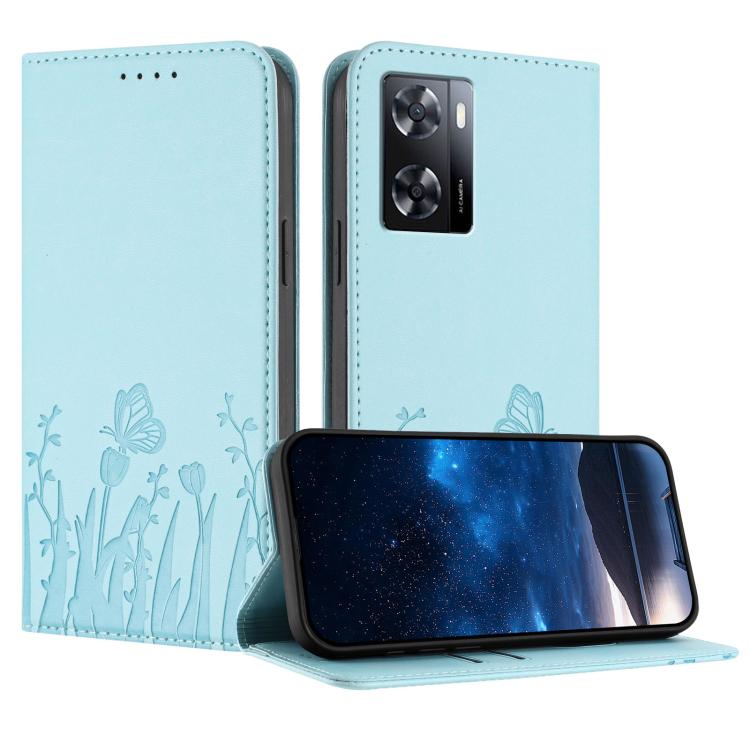 Tulips Butterfly Pattern Magnetic Vegan Leather Phone Case, For OPPO Find X8 Pro, For OPPO A78 5G Global / OPPO A1x, For OPPO Reno8 T 4G, For OPPO Find X6 Pro, For OPPO Find X6, For OPPO A1 Pro / Reno8 T 5G, For OPPO A57 4G / A57e / A57s / A77 4G / A77...