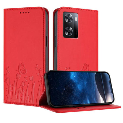 Tulips Butterfly Pattern Magnetic Vegan Leather Phone Case, For OPPO Find X8 Pro, For OPPO A78 5G Global / OPPO A1x, For OPPO Reno8 T 4G, For OPPO Find X6 Pro, For OPPO Find X6, For OPPO A1 Pro / Reno8 T 5G, For OPPO A57 4G / A57e / A57s / A77 4G / A77...