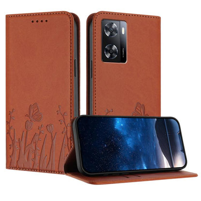 Tulips Butterfly Pattern Magnetic Vegan Leather Phone Case, For OPPO Find X8 Pro, For OPPO A78 5G Global / OPPO A1x, For OPPO Reno8 T 4G, For OPPO Find X6 Pro, For OPPO Find X6, For OPPO A1 Pro / Reno8 T 5G, For OPPO A57 4G / A57e / A57s / A77 4G / A77...