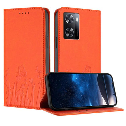 Tulips Butterfly Pattern Magnetic Vegan Leather Phone Case, For OPPO Find X8 Pro, For OPPO A78 5G Global / OPPO A1x, For OPPO Reno8 T 4G, For OPPO Find X6 Pro, For OPPO Find X6, For OPPO A1 Pro / Reno8 T 5G, For OPPO A57 4G / A57e / A57s / A77 4G / A77...