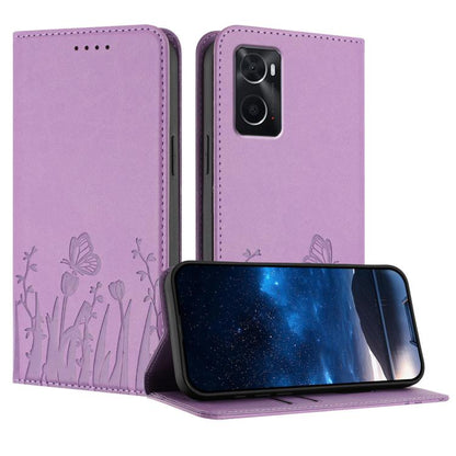 Tulips Butterfly Pattern Magnetic Vegan Leather Phone Case, For OPPO Reno8 5G, For OPPO A36 / A76 / A96 / K10 4G