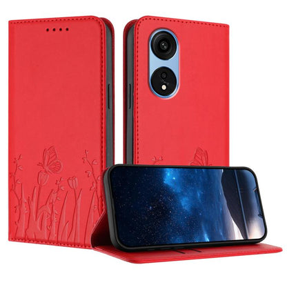 Tulips Butterfly Pattern Magnetic Vegan Leather Phone Case, For OPPO Find X8 Pro, For OPPO A78 5G Global / OPPO A1x, For OPPO Reno8 T 4G, For OPPO Find X6 Pro, For OPPO Find X6, For OPPO A1 Pro / Reno8 T 5G, For OPPO A57 4G / A57e / A57s / A77 4G / A77...