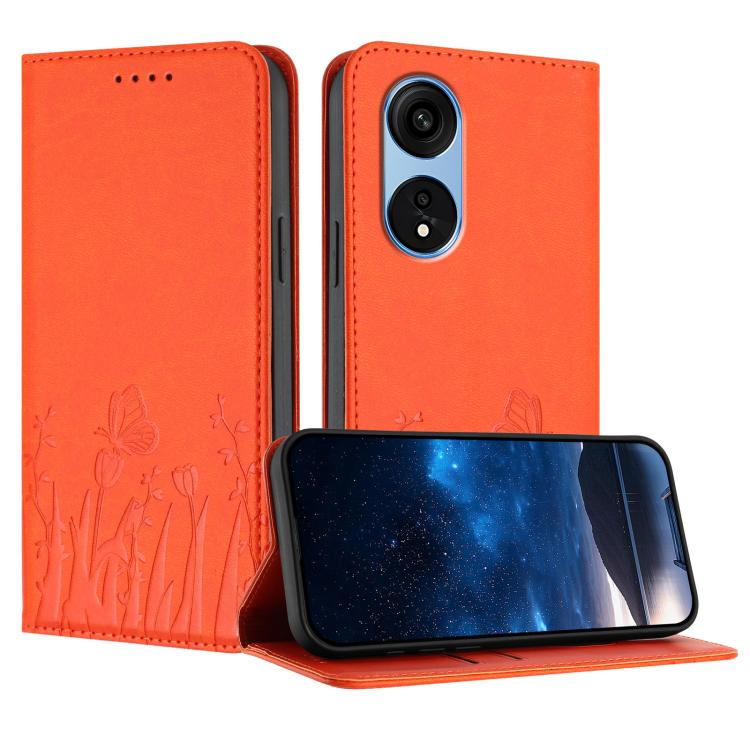 Tulips Butterfly Pattern Magnetic Vegan Leather Phone Case, For OPPO Find X8 Pro, For OPPO A78 5G Global / OPPO A1x, For OPPO Reno8 T 4G, For OPPO Find X6 Pro, For OPPO Find X6, For OPPO A1 Pro / Reno8 T 5G, For OPPO A57 4G / A57e / A57s / A77 4G / A77...