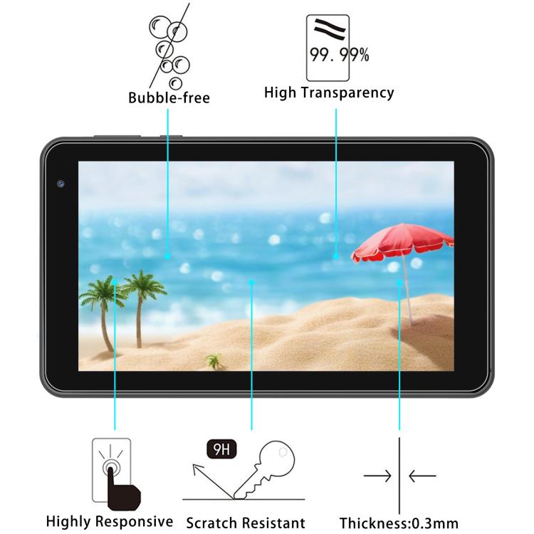 Tempered glass screen protector film, bubble-free and 0.3mm thickness, 9H strength