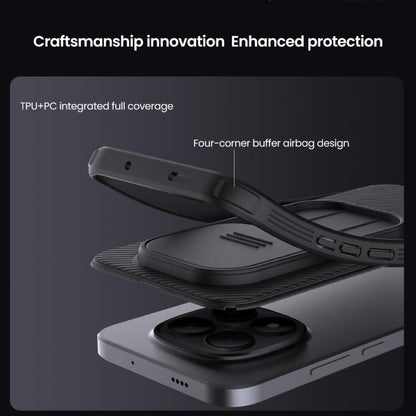 NILLKIN CamShield Pro phone case showing corner and camera cover fit, black