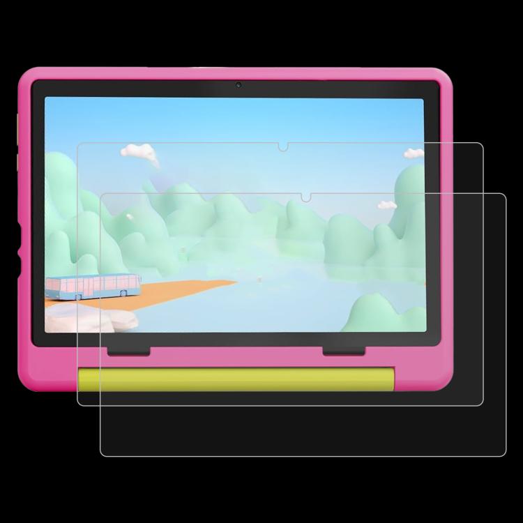 Clear tempered glass screen protector film for tablet display, 2-pack