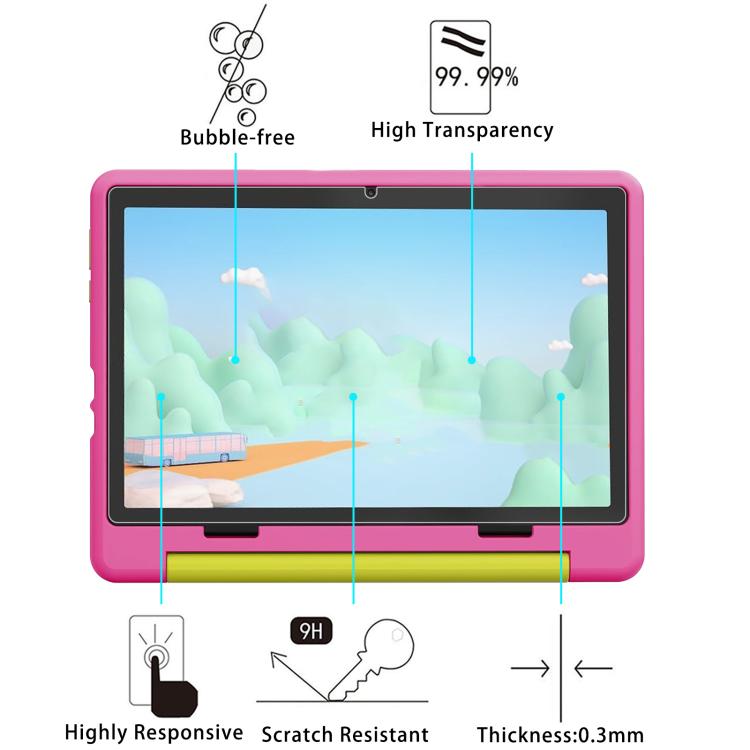 Tablet tempered glass screen protector film, bubble-free, scratch resistant 9H, 0.3mm