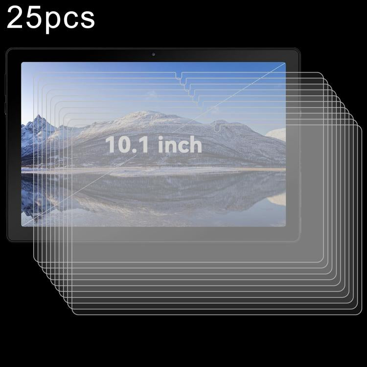 Tempered glass screen protector set for 10.1-inch tablet display, clear film layers