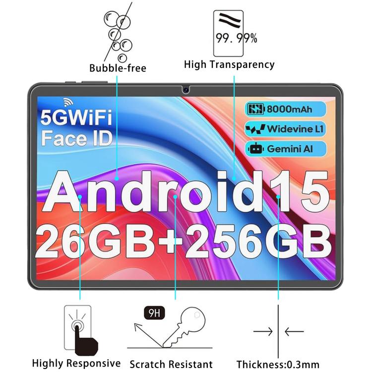Tempered glass screen protector film with bubble-free, high-transparency and 0.3mm notes