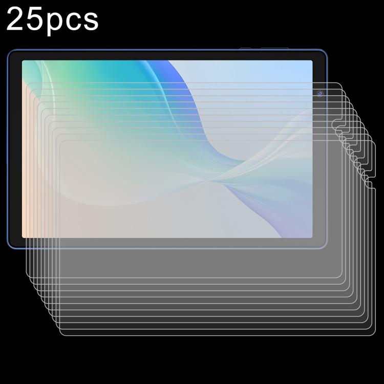 Set of 25 tempered glass screen protectors with rounded edges for tablet