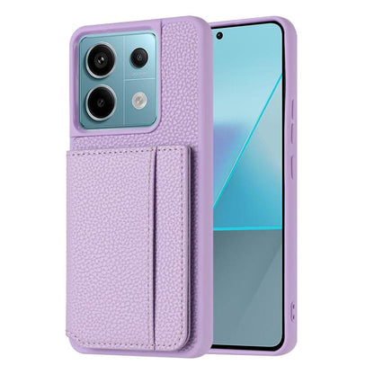 Litchi Pattern Magnetic Card Bag Holder Phone Case, For Redmi Note 13 Pro 4G Global