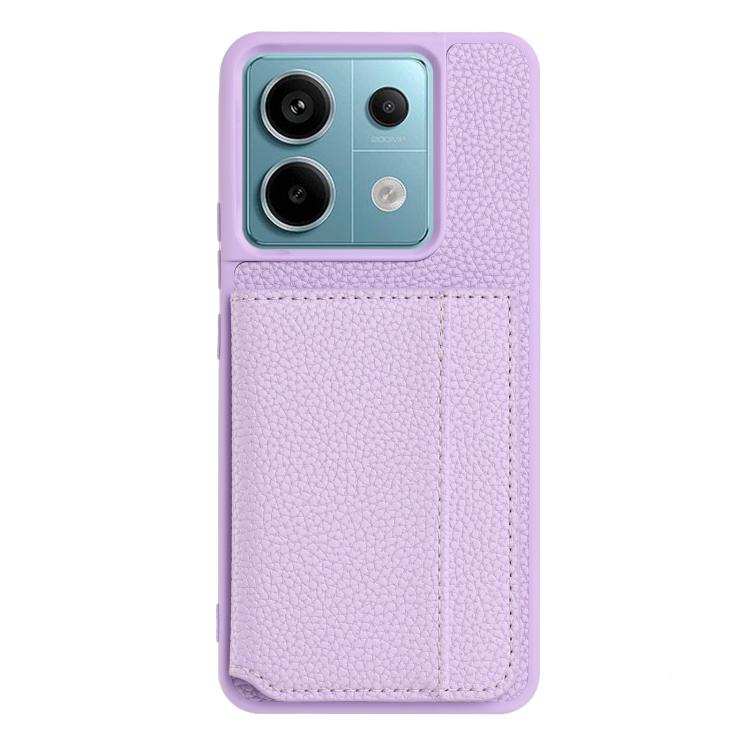 Litchi Pattern Magnetic Card Bag Holder Phone Case, For Redmi Note 13 Pro 4G Global