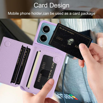 Litchi Pattern Magnetic Card Bag Holder Phone Case, For Redmi Note 13 Pro 4G Global