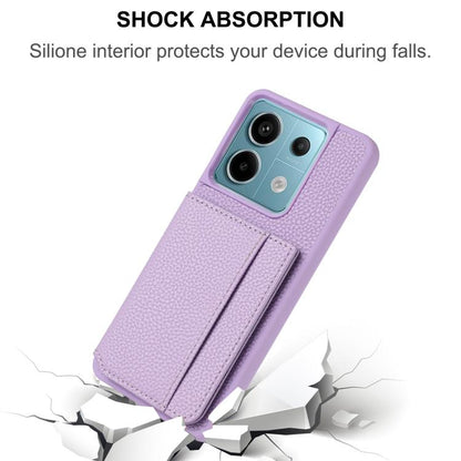 Litchi Pattern Magnetic Card Bag Holder Phone Case, For Redmi Note 13 Pro 4G Global
