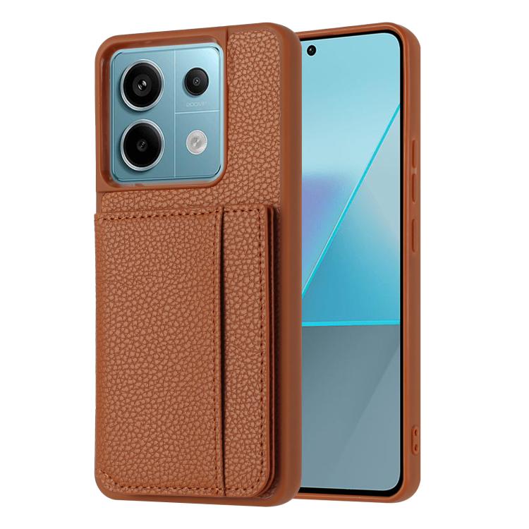 Litchi Pattern Magnetic Card Bag Holder Phone Case, For Redmi Note 13 Pro 4G Global